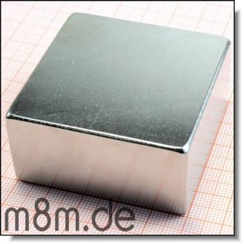 Magnetquader 50,8 x 50,8 x 25 mm, vernickelt