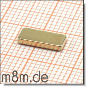 Magnetquader 10 x 4 x 1,5 mm, vergoldet