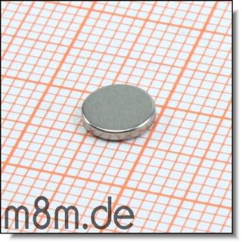 Scheibenmagnet 06 mm, Dicke 1 mm, vernickelt