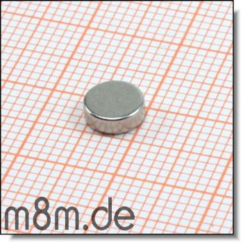Scheibenmagnet 06 mm, Dicke 3 mm, vernickelt