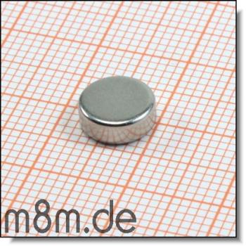 Scheibenmagnet 08 mm, Dicke 3 mm, vernickelt