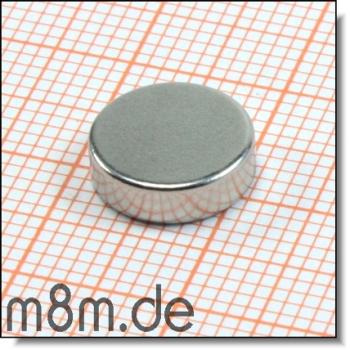 Scheibenmagnet 10 mm, Dicke 3 mm, vernickelt