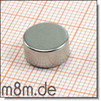 Scheibenmagnet 10 mm, Dicke 5 mm, vernickelt