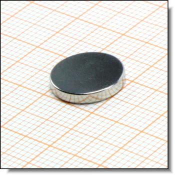 Scheibenmagnet 12 mm, Dicke 2 mm, vernickelt