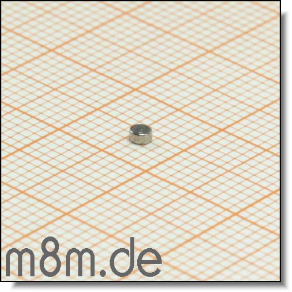 Scheibenmagnet 02 mm, Dicke 4 mm, vernickelt