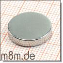 Scheibenmagnet 15 mm, Dicke 3 mm, vernickelt