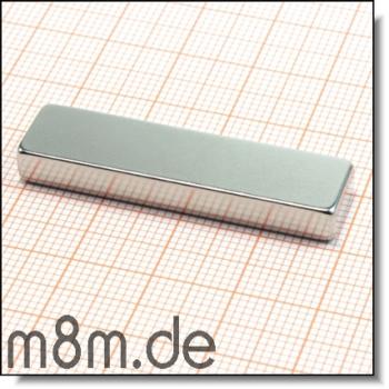 Magnetquader 40 x 10 x 5 mm, vernickelt