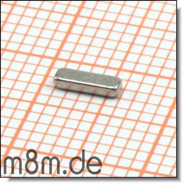 Magnetquader 05 x 1 x 1,5 mm, vernickelt