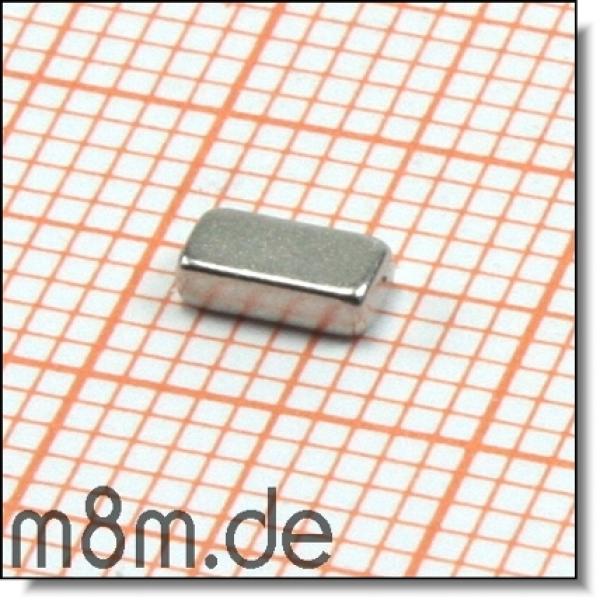 Magnetquader 05 x 2,5 x 1,5 mm, vernickelt