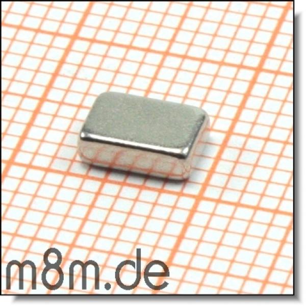 Magnetquader 06 x 4 x 2 mm, vernickelt