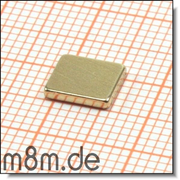 Magnetquader 07 x 6 x 1,2 mm, vergoldet