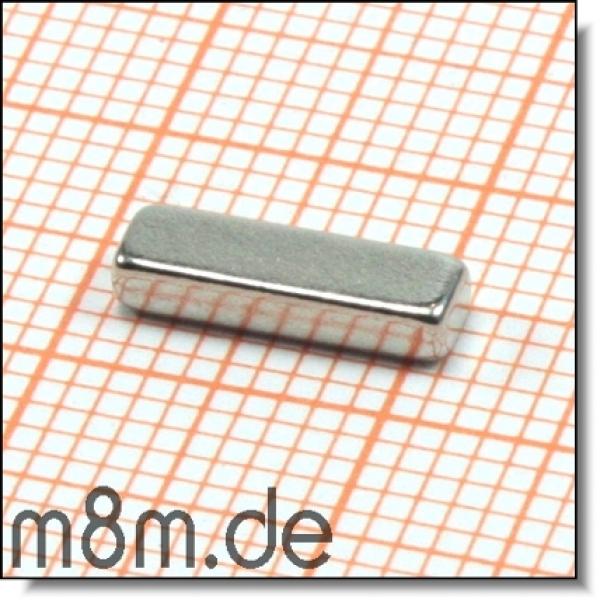 Magnetquader 10 x 3 x 2 mm, vernickelt