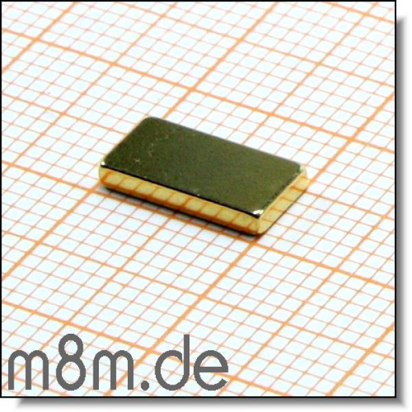 Magnetquader 10 x 5 x 1,5 mm, vergoldet