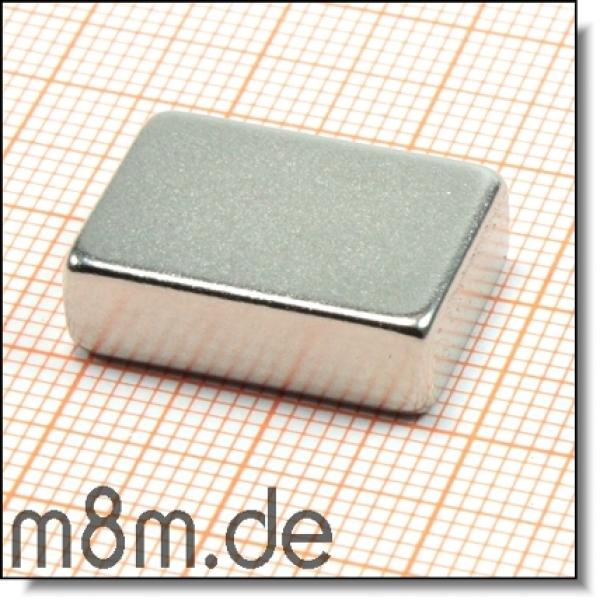 Magnetquader 19 x 13 x 6 mm, vernickelt