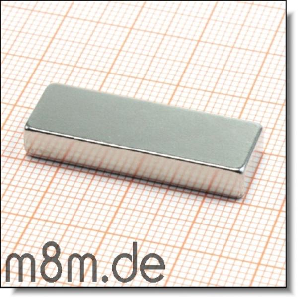 Magnetquader 30 x 10 x 5 mm, vernickelt