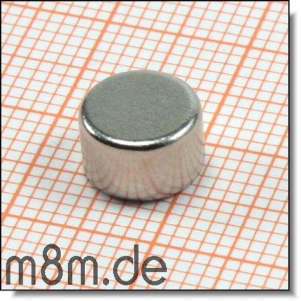 Scheibenmagnet 07 mm, Dicke 5 mm, vernickelt